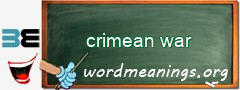 WordMeaning blackboard for crimean war